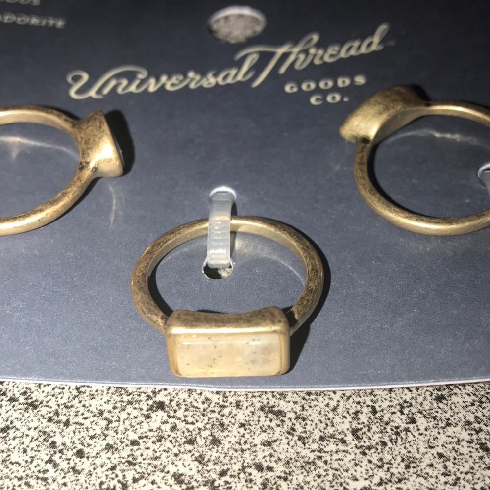 NWT semi precious Labradorite trio rings - Picture 4 of 6